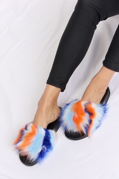 Tie Dye Furry Sandals