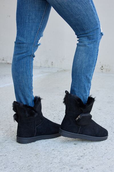 Black Plush Boots