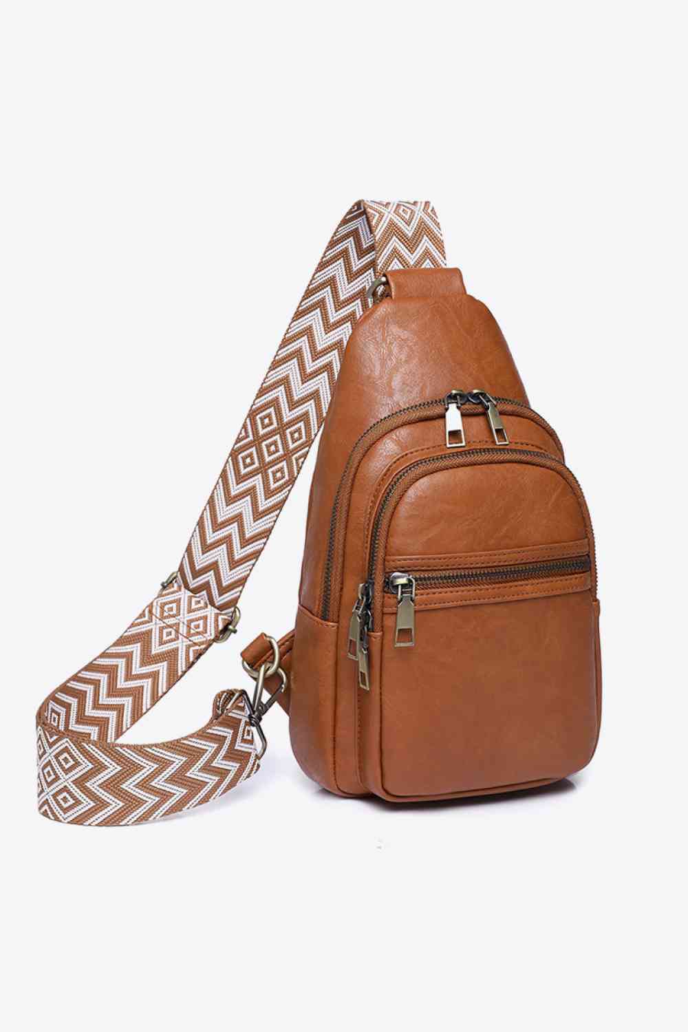 Faux Leather Sling Backpack