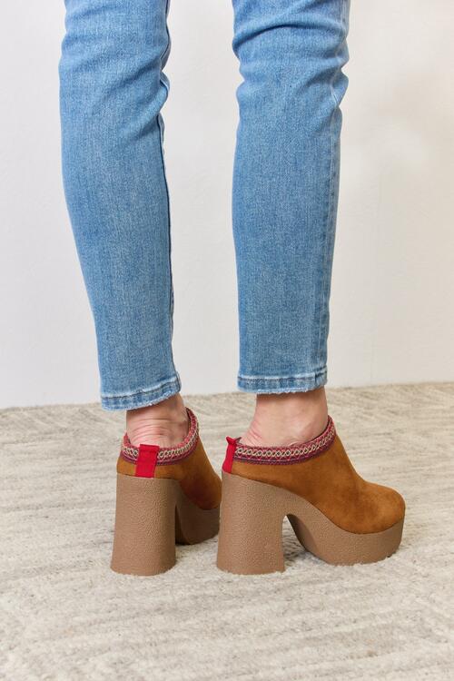 Platform Suede Clog Heel