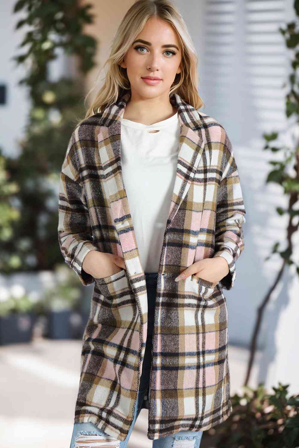 Plaid Longline Jacket