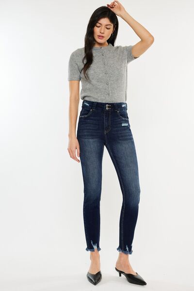 Kancan Raw Hem High Waist Jeans