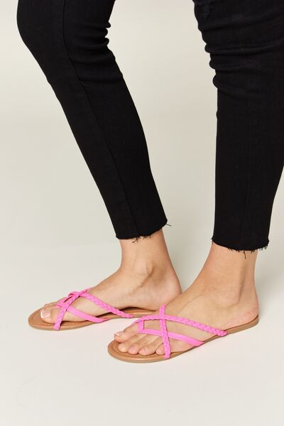 Crisscross Leather Open Toe Sandals