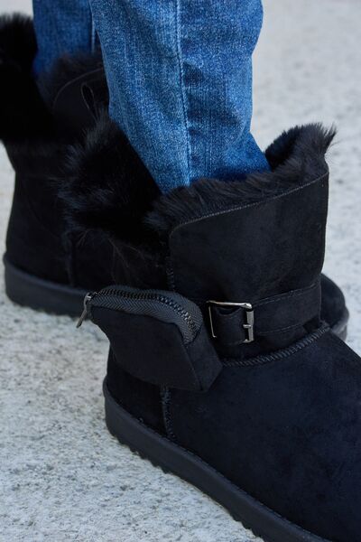 Black Plush Boots